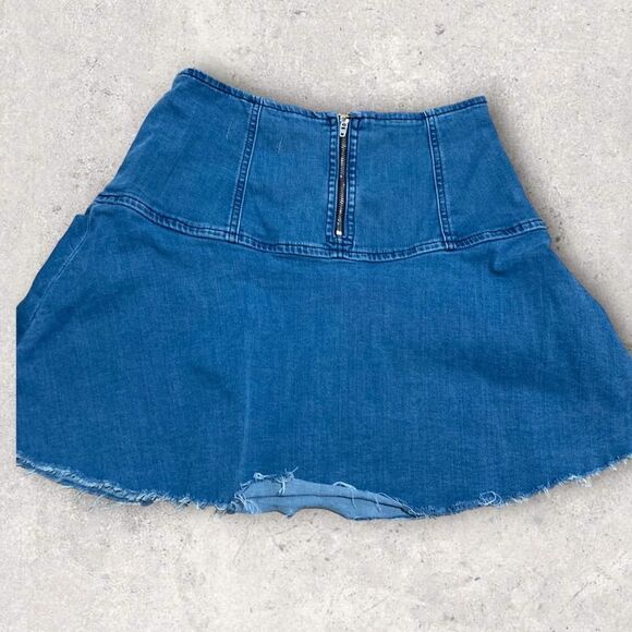 Free people we the free “Highlands” A line size 2 denim flare skirt - Picture 3 of 7